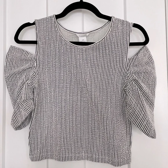 Club Monaco Tops Club Monaco Womens Striped Off The Shoulder